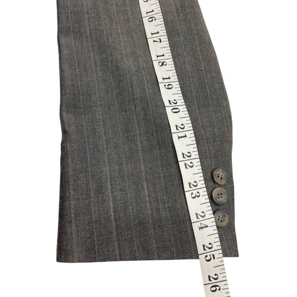 Adams Row Mens Gray Pinstripe Double-Breasted Suit 42R Jacket & 34x32 Pants DH18 - Picture 11 of 16